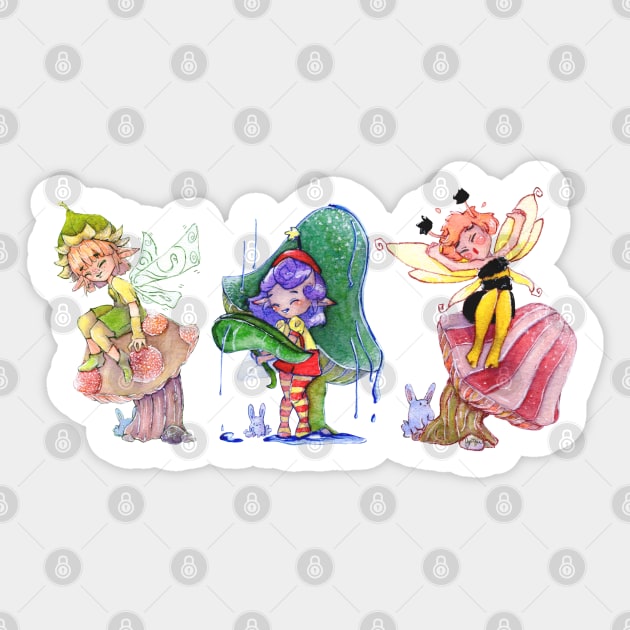 Mushroom Fairies Sticker by happycyn